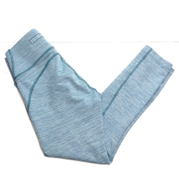 Outdoor Voices Core 3/4 Leggings Workout Tights Light Blue Green - Picture 8 of 9